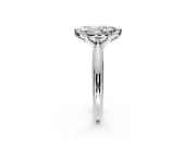 Solitaire Engagement Ring Setting for Marquise Center with Reverse Tapered Band and Prong Head in White Gold