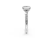 Cluster Engagement Ring Setting for Asscher Cut Center with Round Cut Accent Band and Prong Head in Platinum