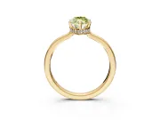 Hidden Halo Engagement Ring Setting for Fancy Yellow Marquise Center with Wide Flat Plain Band and Prong Head in Yellow Gold