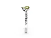 Solitaire Engagement Ring Setting for Fancy Yellow Heart-Shaped Center with Large Accents and Prong Head in White Gold