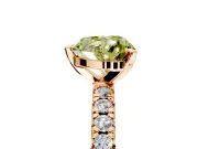 Solitaire Engagement Ring Setting for Fancy Yellow Heart-Shaped Center with Large Accents and Prong Head in Rose Gold
