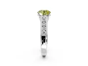 Solitaire Engagement Ring Setting for Fancy Yellow Round Cut Center with Cathedral Channel Band and Prong Head in Platinum