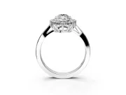 Starburst Halo Engagement Ring Setting for Marquise Center with Flat Cathedral Band and Prong Head in Platinum