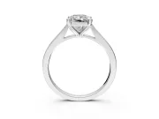 Solitaire Engagement Ring Setting for Radiant Cut Center with Tapered Shoulders and Prong Head in Platinum