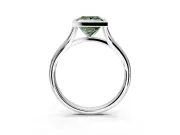 Solitaire Engagement Ring Setting for Fancy Green Princess Cut Center with V Split Shank and Bezel Head in Platinum