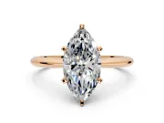 Solitaire Engagement Ring Setting for Marquise Center with Knife Ridge Band and Claw Prong Head in Rose Gold