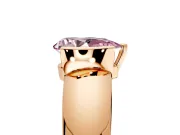 Tension Engagement Ring Setting for Fancy Pink Pear-Shaped Center with Wide Flat Band and Tension Head in Rose Gold