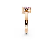 Solitaire Engagement Ring Setting for Fancy Pink Pear-Shaped Center with Plain Band and Flat Tab Prong Head in Rose Gold