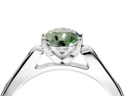 Solitaire Engagement Ring Setting for Fancy Green Pear-Shaped Center with Channel Accents and Prong Head in Platinum
