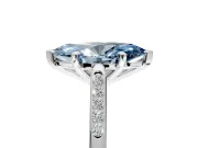 Solitaire Engagement Ring Setting for Fancy Blue Marquise Center with Channel Accents and Prong Head in Platinum