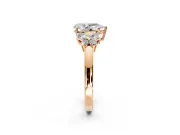 Solitaire Engagement Ring Setting for Pear-Shaped Center with Marquise Flower Shoulders and Prong Head in Rose Gold