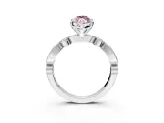 Solitaire Engagement Ring Setting for Fancy Pink Marquise Center with Milgrain Bezel Accents and Prong Head in Platinum