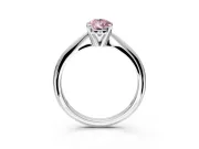 Solitaire Engagement Ring Setting for Fancy Pink Pear-Shaped Center with Knife Ridge Band and Claw Prong Head in Platinum