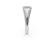 Tension Engagement Ring Setting for Fancy Green Princess Cut Center with Wide Tapered Band and Tension Head in Platinum