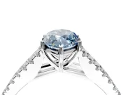 Solitaire Engagement Ring Setting for Fancy Blue Marquise Center with Pave Split Shank and Prong Head in Platinum