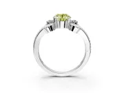 Solitaire Engagement Ring Setting for Fancy Yellow Oval Center with Twisted Band and Scroll Prong Head in Platinum