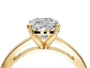 Solitaire Engagement Ring Setting for Cushion Cut Center with Basket Rail and Prong Head in Yellow Gold
