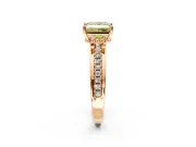 Solitaire Engagement Ring Setting for Fancy Yellow Princess Cut Center with Raised Channel Band and Prong Head in Rose Gold