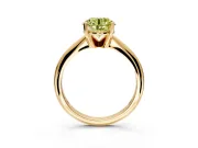 Solitaire Engagement Ring Setting for Fancy Yellow Round Cut Center with Knife Ridge Band and Claw Prong Head in Yellow Gold