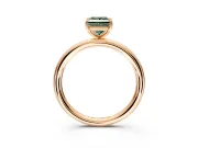 Low-Set Solitaire Engagement Ring Setting for Fancy Green Princess Cut Center with Thin Plain Band and Prong Head in Rose Gold