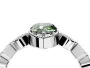 Milgrain Bezel Engagement Ring Setting for Fancy Green Pear-Shaped Center with Marquise Stations and Bezel Head in Platinum