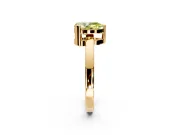 Solitaire Engagement Ring Setting for Fancy Yellow Pear-Shaped Center with Plain Band and Flat Tab Prong Head in Yellow Gold