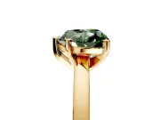 Solitaire Engagement Ring Setting for Fancy Green Heart-Shaped Center with Basket Rail and Prong Head in Yellow Gold