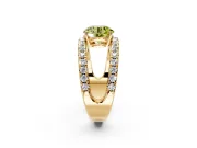 Solitaire Engagement Ring Setting for Fancy Yellow Round Cut Center with Wide-Open Split Shank and Prong Head in Yellow Gold
