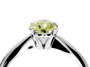Solitaire Engagement Ring Setting for Fancy Yellow Pear-Shaped Center with Knife Ridge Band and Claw Prong Head in White Gold