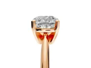 Solitaire Engagement Ring Setting for Cushion Cut Center with Knife Ridge Band and Claw Prong Head in Rose Gold