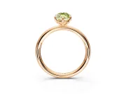 Low-Set Solitaire Engagement Ring Setting for Fancy Yellow Marquise Center with Thin Plain Band and Prong Head in Rose Gold