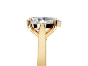 Solitaire Engagement Ring Setting for Pear-Shaped Center with Tapered Shoulders and Prong Head in Yellow Gold