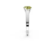 Solitaire Engagement Ring Setting for Fancy Yellow Round Cut Center with Tapered Split Shoulders and Prong Head in Platinum