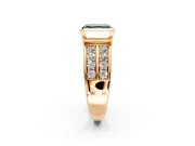 Bezel Engagement Ring Setting for Fancy Green Asscher Cut Center with Wide Channel-Set Band and Bezel Head in Rose Gold