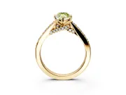 Solitaire Engagement Ring Setting for Fancy Yellow Marquise Center with Crossover Accents and Prong Head in Yellow Gold