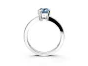 Solitaire Engagement Ring Setting for Fancy Blue Oval Center with Plain Band and Flat Tab Prong Head in Platinum