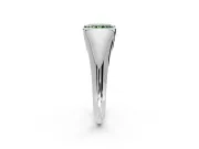 Tension Engagement Ring Setting for Fancy Green Radiant Cut Center with Wide Tapered Band and Tension Head in Platinum