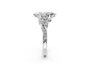 Solitaire Engagement Ring Setting for Marquise Center with Marquise Accent Twist Band and Prong Head in Sterling Silver