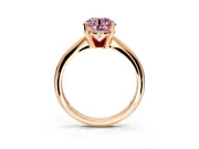 Solitaire Engagement Ring Setting for Fancy Pink Round Cut Center with Knife Ridge Band and Claw Prong Head in Rose Gold