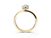 Hidden Halo Engagement Ring Setting for Pear-Shaped Center with Plain Band and Tall Prong Head in Yellow Gold