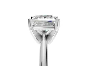 Solitaire Engagement Ring Setting for Princess Cut Center with Knife Ridge Band and Claw Prong Head in Platinum