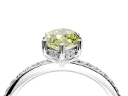 Solitaire Engagement Ring Setting for Fancy Yellow Marquise Center with Fine Pave Band and Prong Head in Sterling Silver