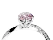Side Accent Engagement Ring Setting for Fancy Pink Marquise Center with Accent Shoulders and Prong Head in White Gold