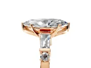 Bar-Set Engagement Ring Setting for Marquise Center with Tapered Baguette Accents and Prong Head in Rose Gold
