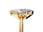 Solitaire Engagement Ring Setting for Marquise Center with Knife Ridge Band and Claw Prong Head in Yellow Gold
