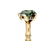 Solitaire Engagement Ring Setting for Fancy Green Heart-Shaped Center with Bamboo Band and Prong Head in Yellow Gold