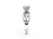 Solitaire Engagement Ring Setting for Fancy Pink Princess Cut Center with Criss-Cross Accent Band and Prong Head in Platinum