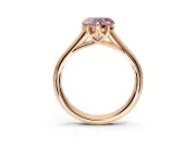 Solitaire Engagement Ring Setting for Fancy Pink Heart-Shaped Center with Cathedral Band and Prong Head in Rose Gold