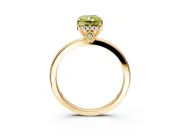 Solitaire Engagement Ring Setting for Fancy Yellow Radiant Cut Center with Fine Wire Band and Prong Head in Yellow Gold