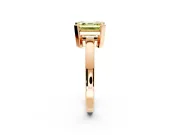 Solitaire Engagement Ring Setting for Fancy Yellow Asscher Cut Center with Plain Band and Flat Tab Prong Head in Rose Gold